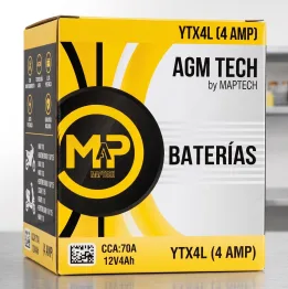 Baterias AGM Tech MAPTECH YTX4L (4 AMP)