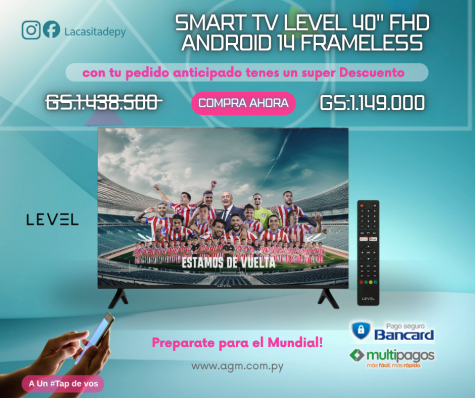 SMART TV LEVEL 40" FHD ANDROID 14 FRAMELESS